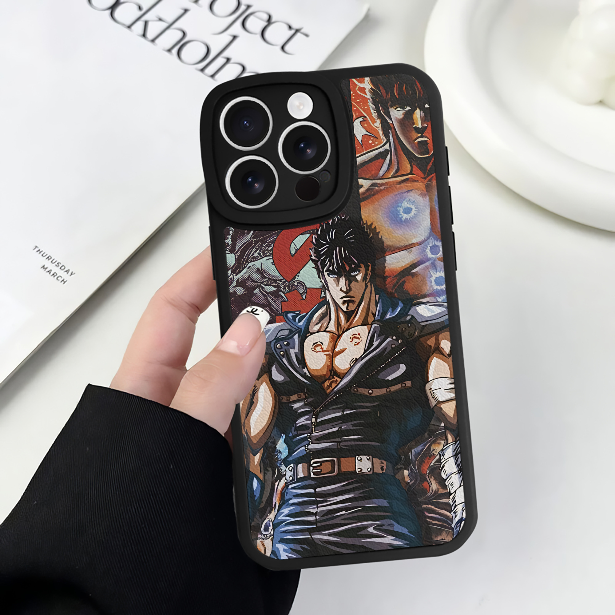 （画像用） 北斗の拳 Fist of the North Star 【iPhone 16シリーズ対応】シリコンスマホケース（レザー調） 材質：シリコン